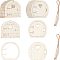 20 Pcs 2 Styles Natural Wood Cabochons, for DIY Jewelry Making, Door, BurlyWood, 10pcs/style