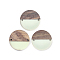Resin & Walnut Wood Links connectors, Flat Round, Aquamarine, 28x3~4mm, Hole: 1.8mm