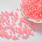 Bicone AB Color Plated Eco-Friendly Transparent Acrylic Beads, Faceted, Pink, 4x4mm, Hole: 1mm, about 1494pcs/45g