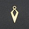 201 Stainless Steel Open Back Bezel Pendants, For DIY UV Resin, Epoxy Resin, Pressed Flower Jewelry, Rhombus, Laser Cut, Golden, 15x6.5x1mm, Hole: 1.6mm