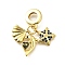 Brass Pave Blue Cubic Zirconia European Dangle Charms, Shell Starfish Dolphin Large Hole Pendants, Long-Lasting Plated, Lead Free & Cadmium Free, Rack Plating, Real 18K Gold Plated, 29.5mm, Hole: 5mm