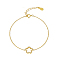 Flower 925 Sterling Silver Micro Pave Cubic Zircon Link Bracelets, Golden, 6-3/4 inch(17cm)