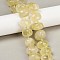 Natural Lemon Quartz Beads Strands, Faceted, Nuggets, with Seed Beads, 13.5~16x18.5~21.5x13.5~16mm, Hole: 0.9mm, about 23pcs/strand, 15.35~15.47''(39~39.3cm)