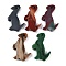 Natural & Synthetic Mixed Gemstone Pendants, Dinosaur Charms, 50x40x6.5mm, Hole: 4mm