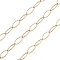 304 Stainless Steel Horse Eye Link Chains, Unwelded, with Spool, Golden, 15x7x1mm, about 32.81 Feet(10m)/Roll