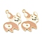 Brass Enamel Pendants, Corgi Dog Charms, Long-Lasting Plated, Real 18K Gold Plated, 24x16x1.5mm, Hole: 1.5mm