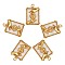 5Pcs Brass Pendants, with Natural Shell, Long-Lasting Plated, Rectangle with Hand & Sun, Real 18K Gold Plated, 24x16x2.5mm, Hole: 3mm