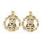 Rack Plating Brass Micro Pave Cubic Zirconia Pendants, Long-Lasting Plated, Lead Free & Cadmium Free, Real 18K Gold Plated, Bear, 23.5x22x2.5mm, Hole: 3.5x3mm