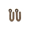 Tibetan Style Alloy Pendants, Cadmium Free & Nickel Free & Lead Free, Letter U, U: 16x7x2mm, Hole: 2mm, about 1430pcs/1000g