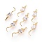 Brass Glass Pendants, Mouse, Clear, Real 18K Gold Plated, 28.5x7x6mm, Hole: 1mm