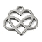Non-Tarnish Laser Cut 304 Stainless Steel Charms, Heart with Infinity Charms, Stainless Steel Color, 9x10x1mm, Hole: 1.2mm