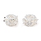 Brass Micro Pave Clear Cubic Zirconia Beads, Cadmium Free & Nickel Free & Lead Free, Flat Round, 925 Sterling Silver Plated, 11x5.5mm, Hole: 4mm
