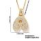 Elegant Brass Micro Pave Clear Cubic Zirconia 3D Initial Necklaces, Perfect Gift for Her, Golden, Letter A, 15.75 inch(40cm)