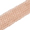 Transparent Glass Beads Strands, Faceted, Frosted, Rondelle, Camel, 2.9~3.3mm, Hole: 1mm, about 144~150pcs/strand, 35~37cm