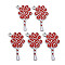 Alloy Enamel Pendants, Cadmium Free & Lead Free, Tree, Red, 31x18.5x1.5mm, Hole: 2mm