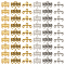 84Pcs 6 Styles Alloy Chandelier Components Links, 4-Loop Connector, Rectangle, Mixed Color, 8.5~11.5x12.5~16x1~2mm, Hole: 1.2~1.6mm, 14pcs/style
