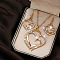 Heart Alloy Crystal Rhinestone Pendant Necklace & Dangle Earring Sets, Golden, 40x23mm