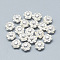 925 Sterling Silver Beads, with 925 Stamp, Lotus, Silver, 8.5x6mm, Hole: 0.8~1.2mm
