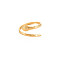 Ion Plating(IP) 304 Stainless Steel Snake Open Cuff Ring for Women, Nickel Free, Real 18K Gold Plated, US Size 6 3/4(17.1mm)