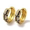 Rack Plating Brass Micro Pave Cubic Zirconia Hoop Earrings, Cadmium Free & Lead Free, Long-Lasting Plated, Real 18K Gold Plated, 15.5x5mm