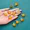 10Pcs Apple Gemstone Charm Pendant Crystal Quartz Healing Natural Stone Pendants Pink Silver Buckle for Jewelry Necklace Earring Making Crafts, Yellow, 20.5x14.8mm, Hole: 3mm