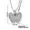 Elegant Brass Micro Pave Clear Cubic Zirconia 3D Initial Necklaces, Perfect Gift for Her, Platinum, Letter W, 15.75 inch(40cm)
