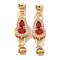 Brass Micro Pave Clear Cubic Zirconia Fold Over Clasps, Nickel Free, Real 18K Gold Plated, 37x10.5x8mm, Hole: 5mm