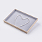Wood Necklace Displays, Covered with Velvet, Cuboid, Light Grey, 35x24x3.1cm