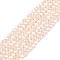 Electroplate Opaque Solid Color Glass Beads Strands, Faceted, Rondelle, Misty Rose, 2.5x1.5mm, Hole: 0.8mm, about 140~150pcs/strand, 28~29cm