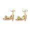 Brass Pendants, Long-Lasting Plated, with Jump Rings, Cat, Golden, 21.5x22x5.5mm, Hole: 6x1mm