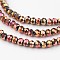 Electroplate Glass Beads Strands, Faceted Rondelle, Rose Gold Plated, 3x2mm, Hole: 1mm, about 170pcs/strand, 15 inch
