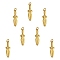 10Pcs Brass Pendants, with Jump Rings, Long-Lasting Plated, Body, Real 18K Gold Plated, 27x8x3mm, Hole: 3.5mm