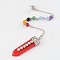 Resin Bracelets Making, with Gemstone Beads and Alloy Findings, Red, 230mm