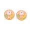 Ocean Theme Flat Round Resin Cabochons, Octopus, 33.5~34.5x9~11.5mm