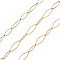 304 Stainless Steel Horse Eye Link Chains, Unwelded, with Spool, Golden, 15x6x1mm, 20x7x1mm, about 32.81 Feet(10m)/Roll