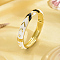 Golden Alloy Enamel Bangle, Arrow Pattern, White, No Size