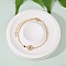 Brass Micro Pave Cubic Zirconia Birthday Flower Link Bracelets, Box Chain Jewelry for Women, Real 18K Gold Plated, September Aster, 7 inch(17.8cm), 59mm extender chain, pendant: 9.5x13.5x2mm