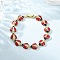 Brass Micro Pave Clear Cubic Zirconia Bangles for Women, Ladybug, with Enamel, Long-Lasting Plated, Rack Plating, Lead Free & Cadmium Free, Real 18K Gold Plated, 7-5/8 inch(19.5cm), Ladybug: 15.5x12x4.5mm