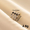 Stylish 304 Stainless Steel Enamel Cuff Ring, Hollow Three Layers Wide Band Open Ring for Women, Stainless Steel Color