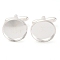 Brass Cufflinks, Cuff Button, with Tray, Silver, 18x18mm, Tray: 16mm