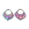Ion Plating(IP) 304 Stainless Steel Pendants, Fan with Star Charm, Rainbow Color, 26.5x24.5x2mm, Hole: 11.5mm