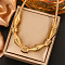 304 Stainless Steel Irregular Twisted Chain Spiral Bib Necklaces for Women, Real 18K Gold Plated, 16.42 inch(41.7cm)
