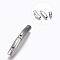 304 Stainless Steel Bayonet Clasps, Matte, Matte Platinum, 41x6mm, Hole: 4mm