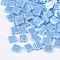 2-Hole Opaque Glass Seed Beads, Lustered, Rectangle, Light Sky Blue, 5x4.5~5.5x2~2.5mm, Hole: 0.5~0.8mm