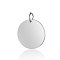 Anti-Tarnish 304 Stainless Steel Pendants, with Jump Ring, Manual Polishing, Flat Round Charm, Stamping Blank Tag, Stainless Steel Color, 18x1.5mm, Hole: 3.5mm