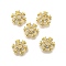 Snowflake Brass Micro Pave Clear Cubic Zirconia Bead Caps, Rack Plating, Long-Lasting Plated, Lead Free & Cadmium Free, Golden, 11.5x3.5mm, Hole: 2.5mm