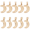 UNICRAFTALE 10pcs Golden Moon Pendants Stainless Steel Pendants Hypoallergenic Metal Charm for DIY Bracelet Necklace Jewelry Making 4x7mm Hole