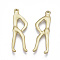 Smooth Surface Alloy Pendants, Athlete with Letter, Matte Gold Color, Letter.R, 29.5x9.5x2.5, Hole: 1.4mm