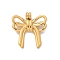 304 Stainless Steel Pendants, Ion Plating(IP), Bowknot Charms, Real 14K Gold Plated, 23x21.5x4.5mm, Hole: 3.5mm