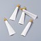 Nylon Tassel Big Pendants, with Iron Findings, Golden, White, 86x9.5mm, Hole: 3x5mm